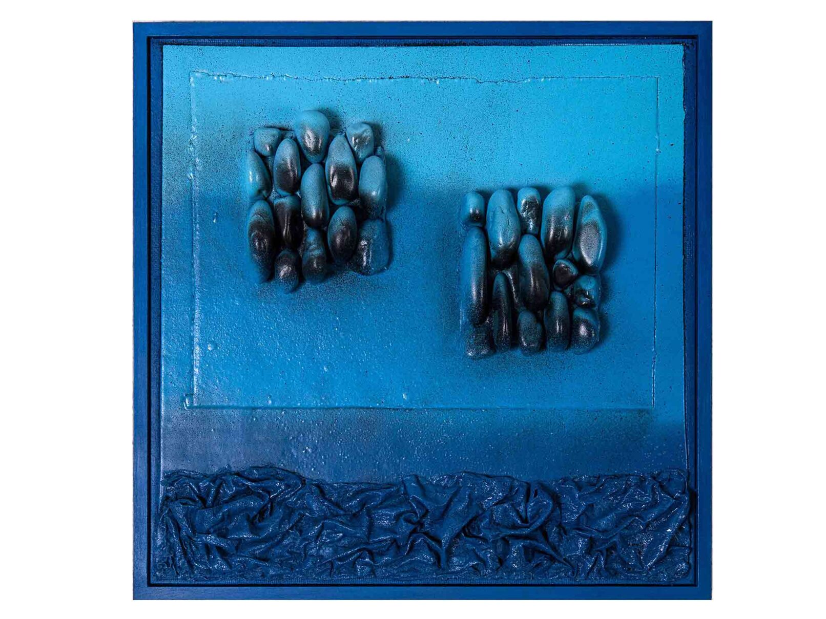 93 Dachpappe, Steine, Verputz (spachtelmasse), Gipstuch 42x42cm